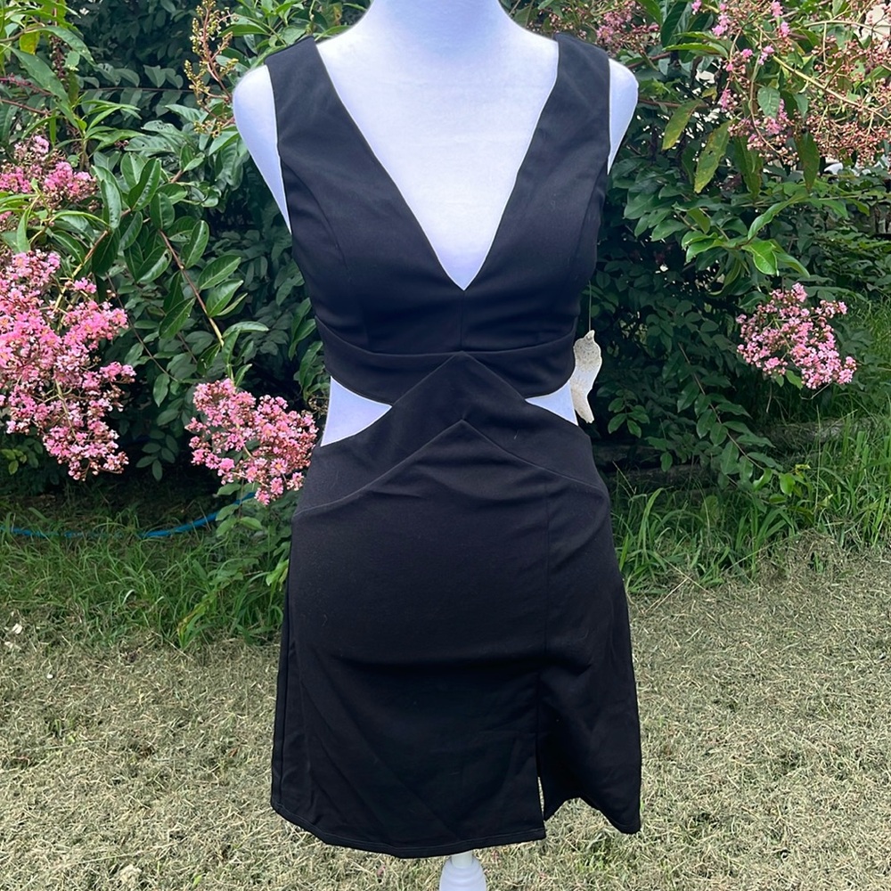 NWT $70 Altar’d State Black Cutout Sleeveless Mini Dress Size XS LBD